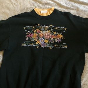 Green Flower Sweatshirt